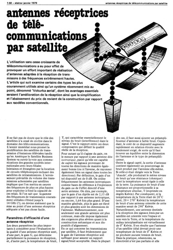 antennes réceptrices de télécommunications par satellite 