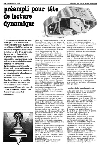 préampli pour tite de lecture dynamique