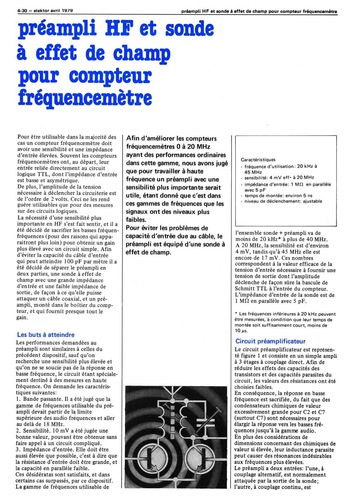 préampli BI` et sonde à effet de champ pour compteur fréquencemètre