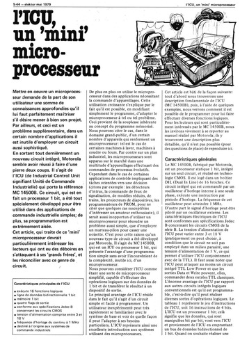 l`ICU, un `mini` • microprocesseur