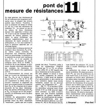 pont de mesure de résistances