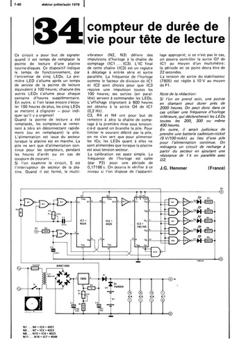 compteur de durée de vie pour tête de lecture