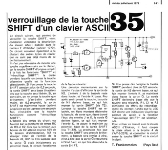 verrouillage de la touche SHIFT d`un clavier ASCI