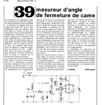 mesureur d`angle de fermeture de came