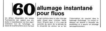 allumage instantané pour fluos