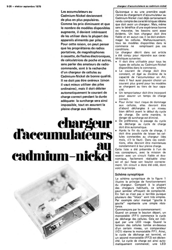 Chargeur d` accumulateurs au cadmium-nickel