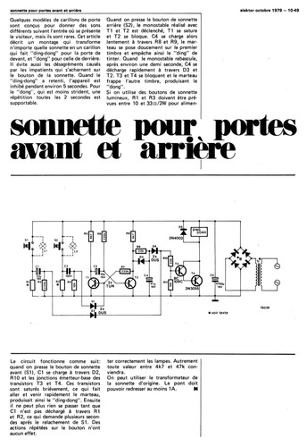 Sonnette pour portes avant et àrriere