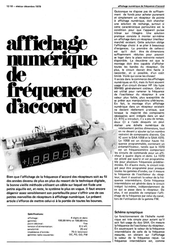 Affichage numérique de fréquence d`accord