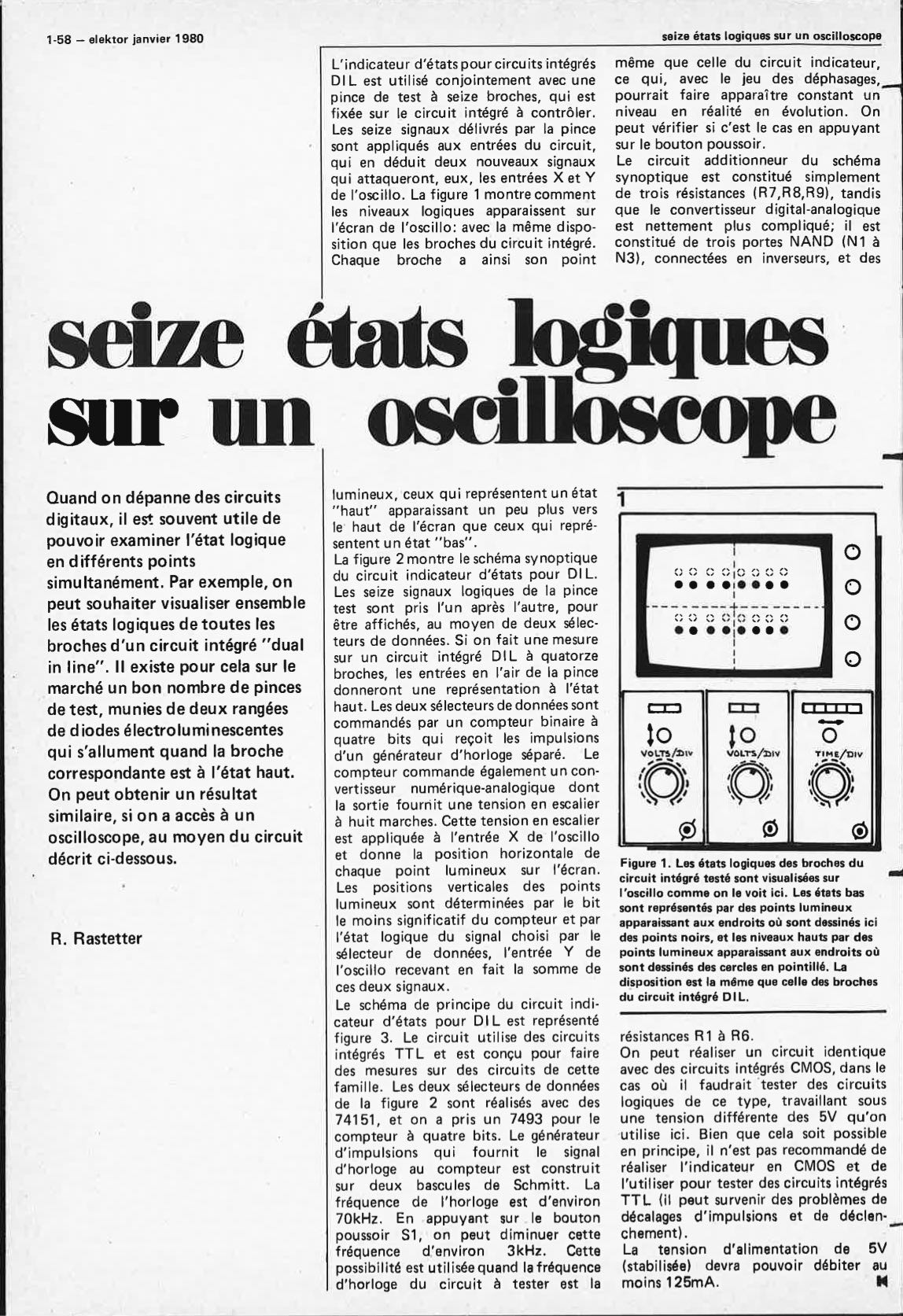 Seize états logiques sur un oscilloscope