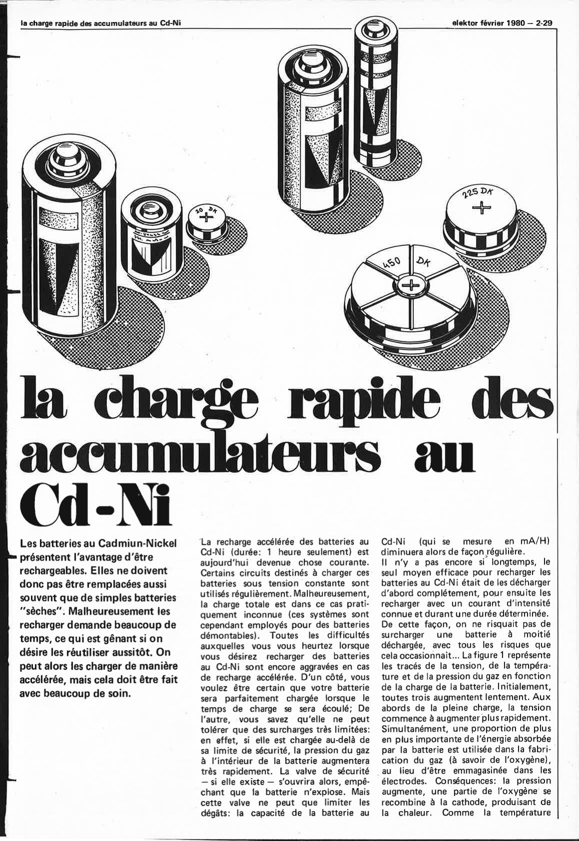 La charge rapide des accus au Cad-NI