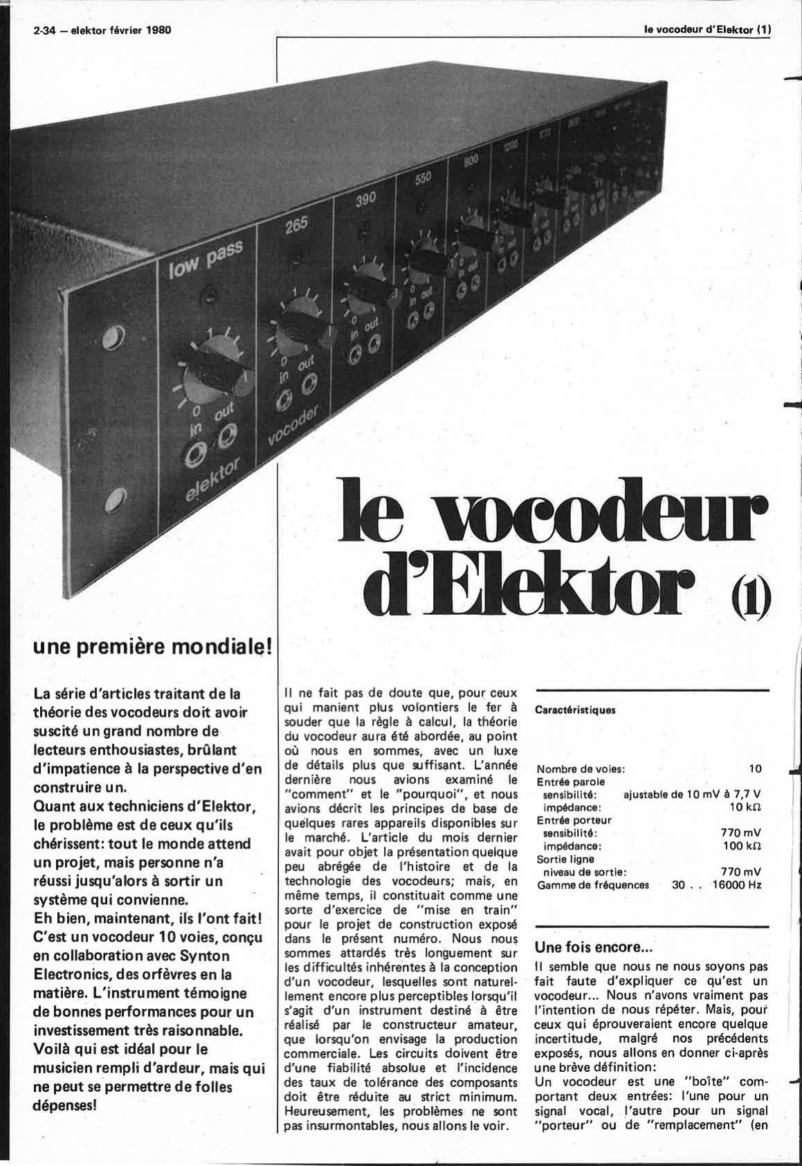 le Vocodeur d`Elektor 1