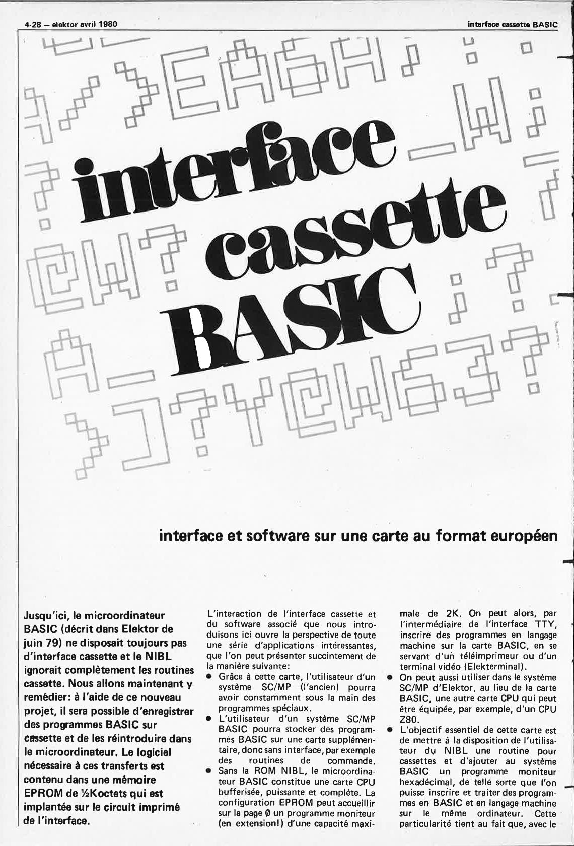 Interface cassette Basic