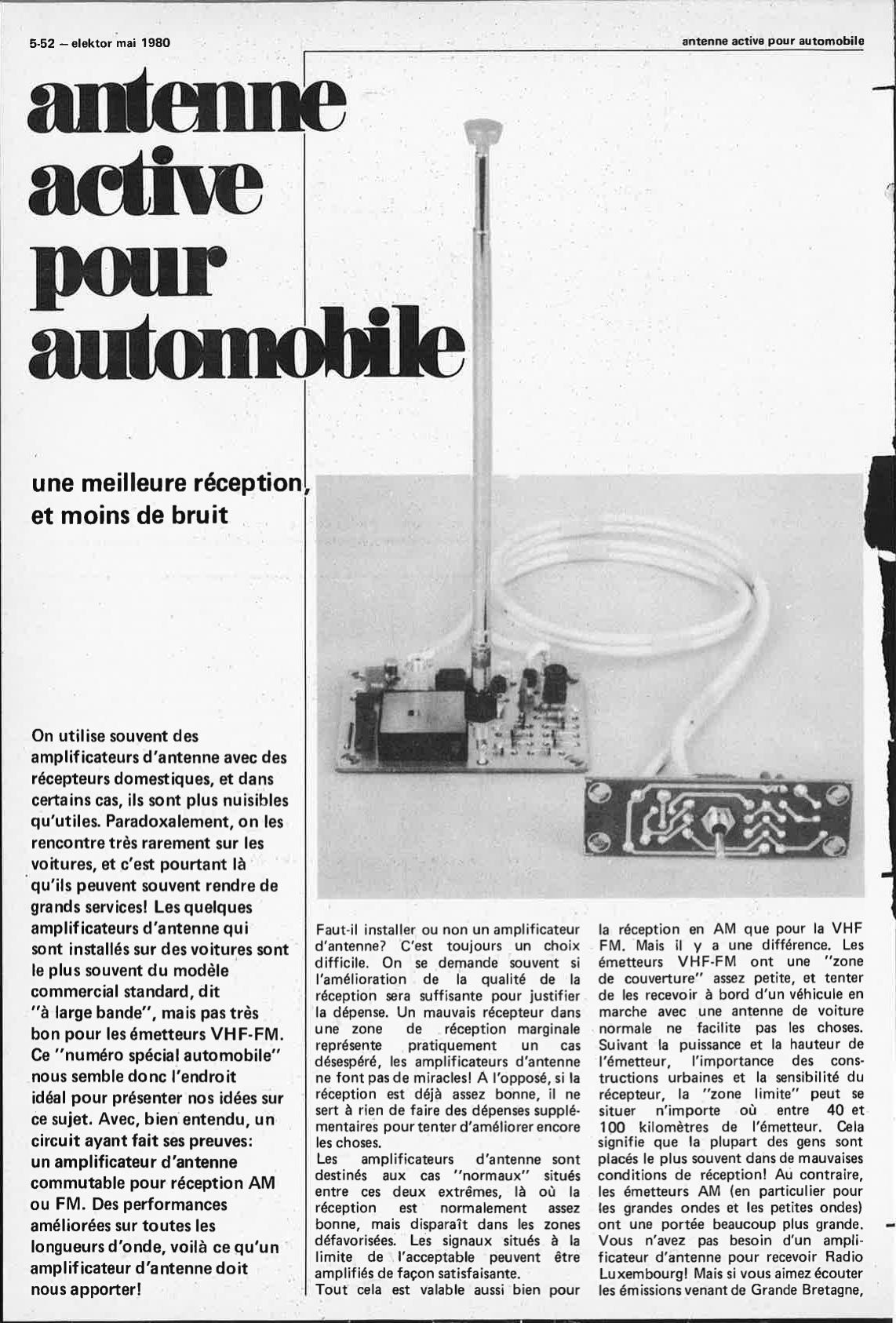 Antenne active pour automobile