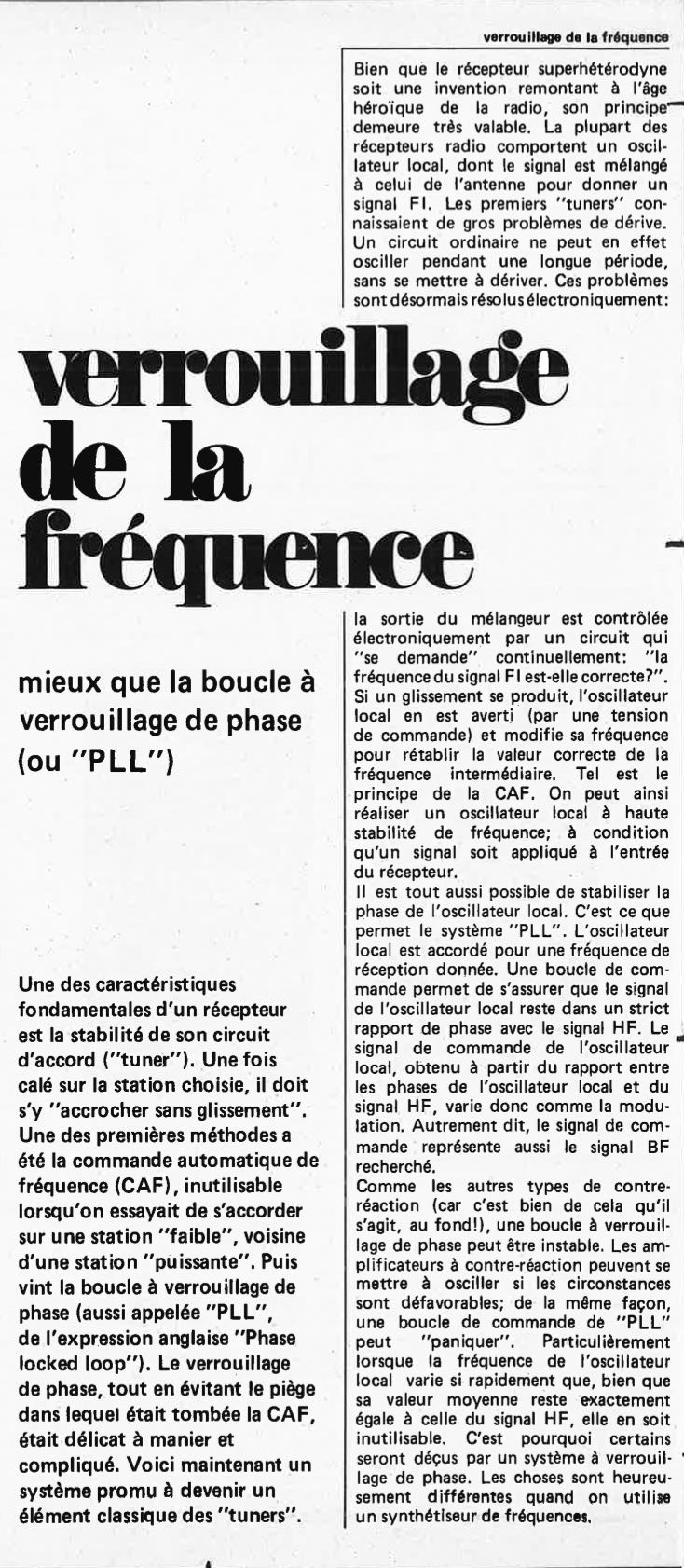 Verrouillage de la fréquence