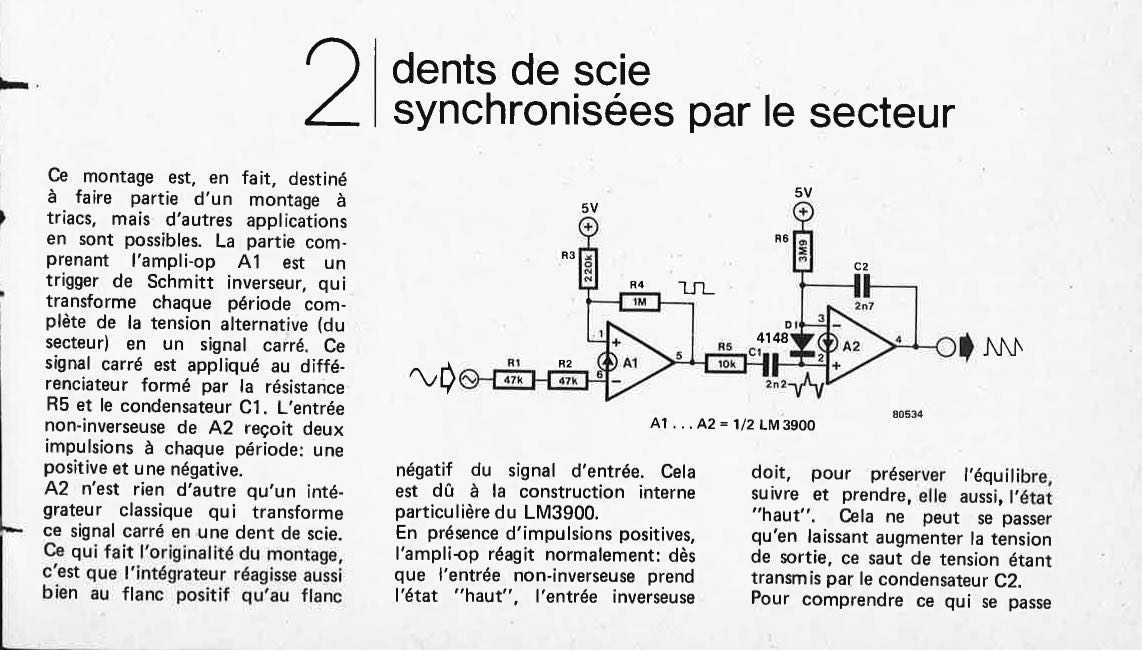 Dents de scie synchronisées par le secteur