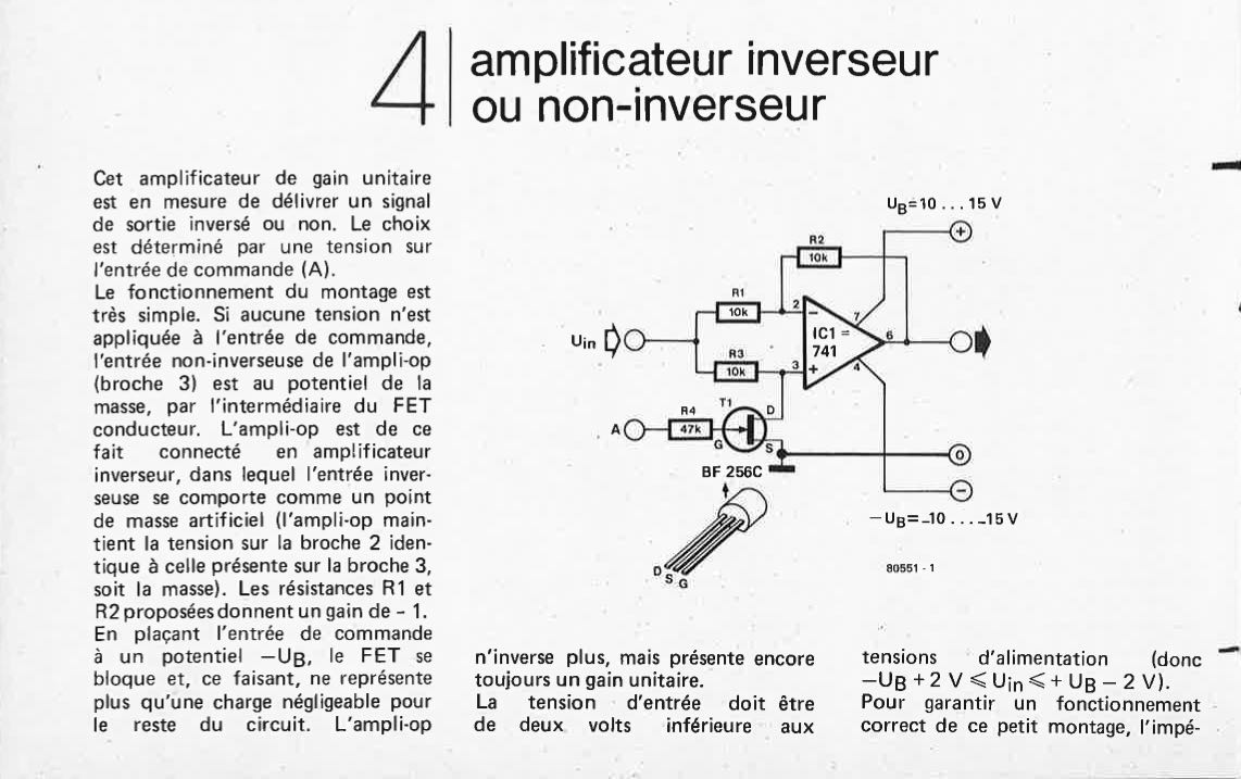 Amplificateur inverseur ou non-inverseur