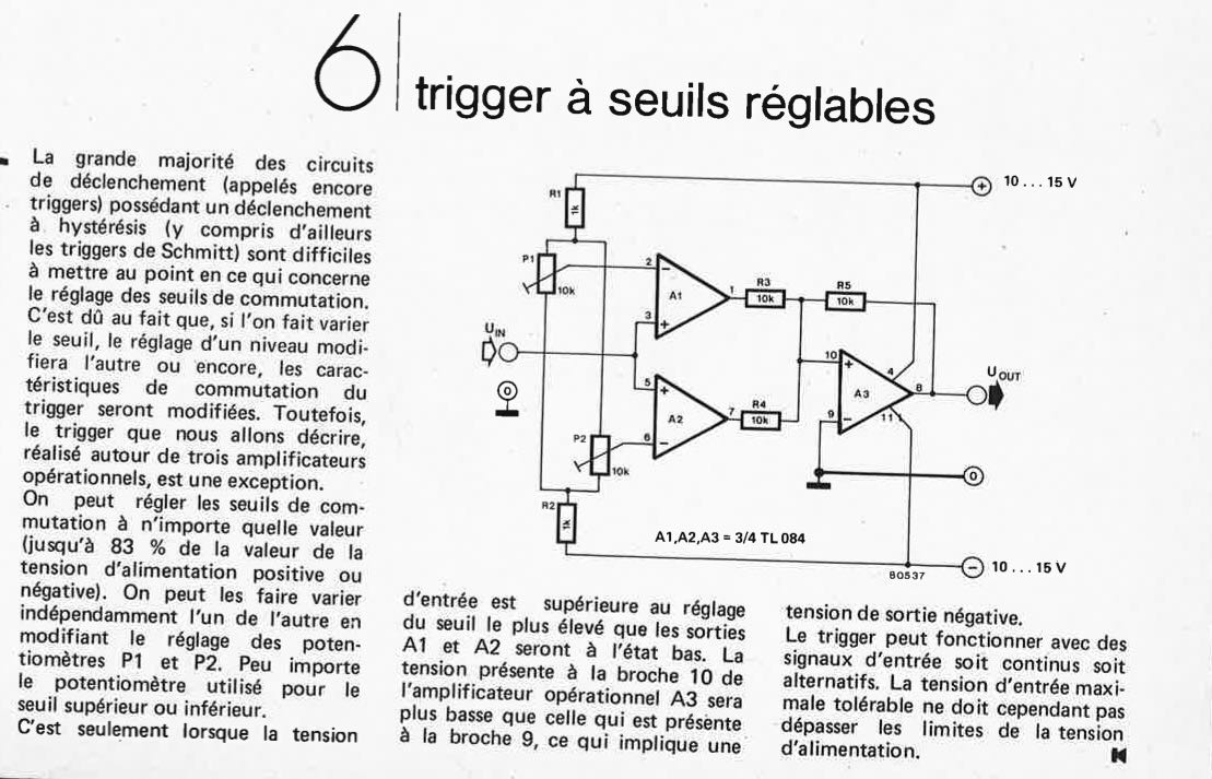 Trigger à seuils réglables