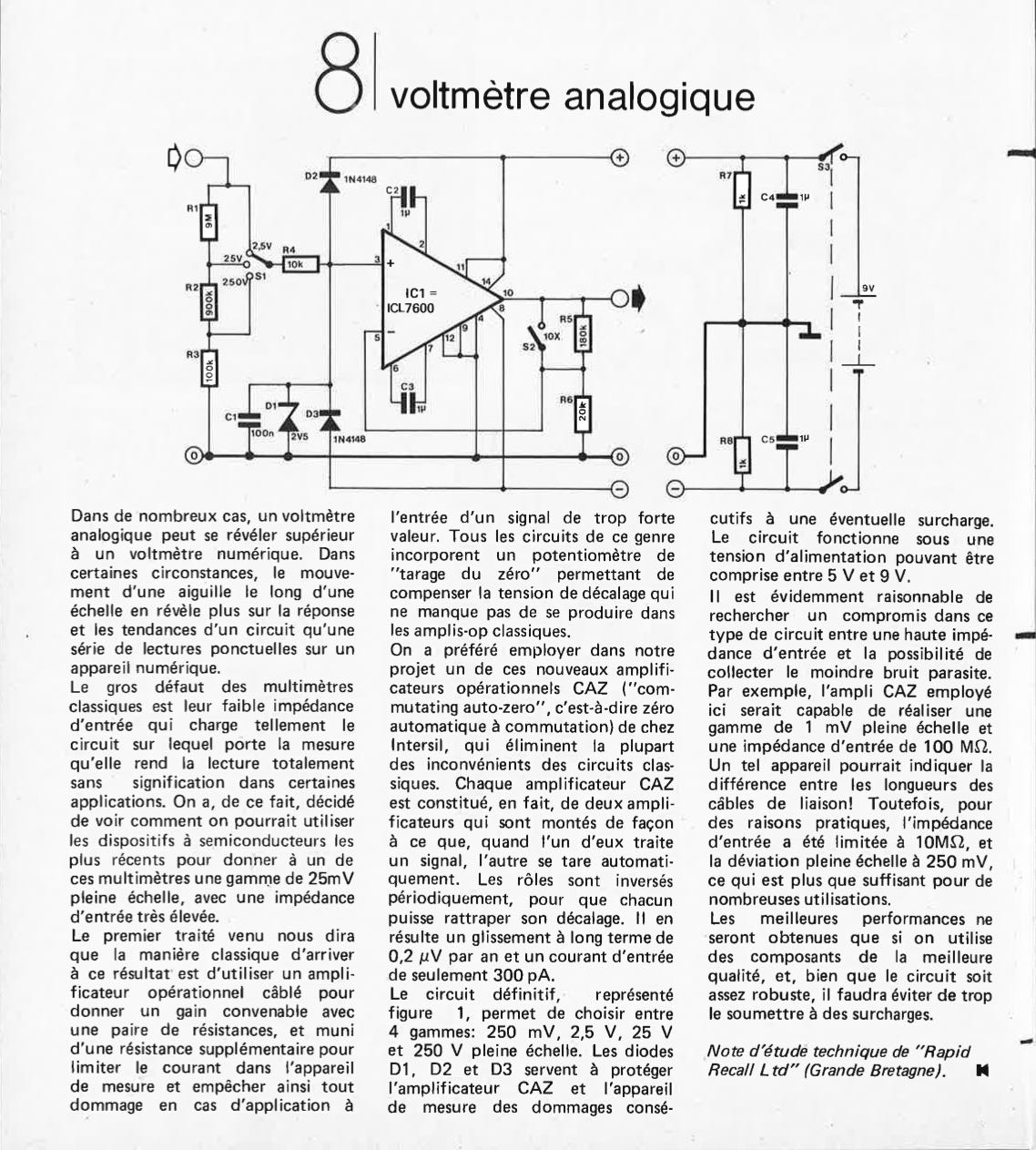 Voltmètre analogique