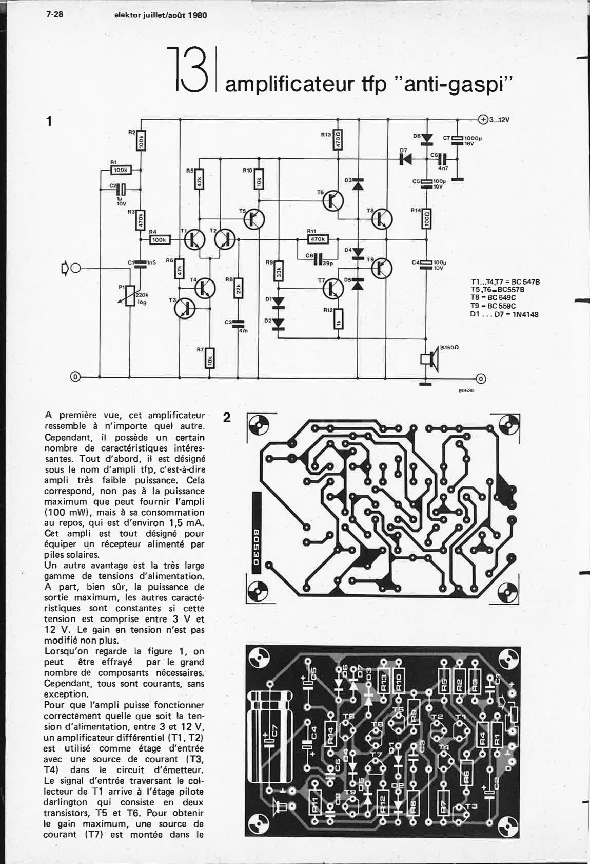 Amplificateur tfp "anti-gaspi"