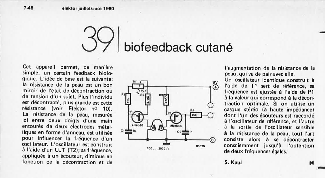 Biofeedback cutané