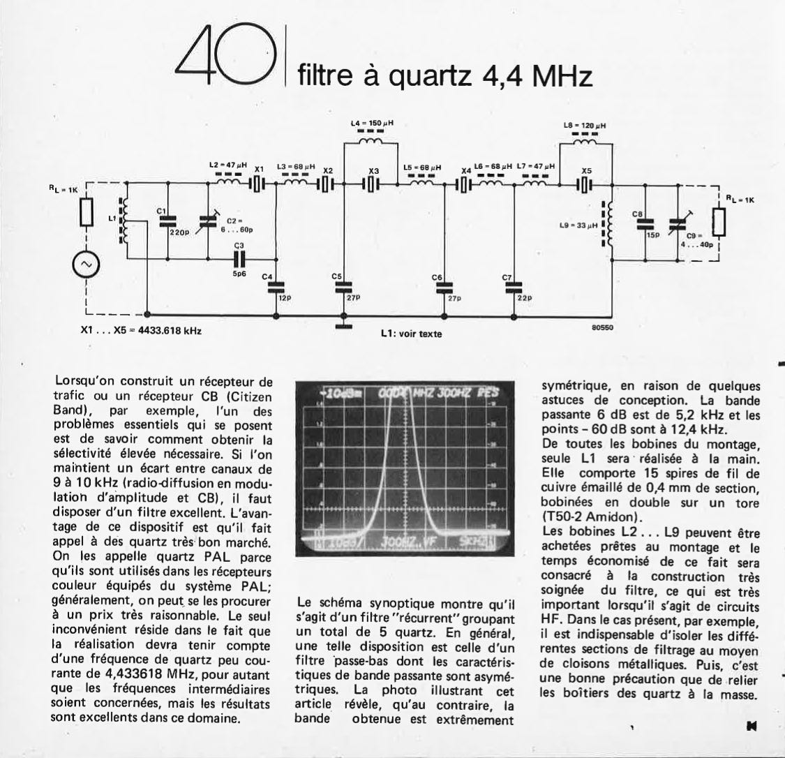 Filtre à quartz 4,4 MHz