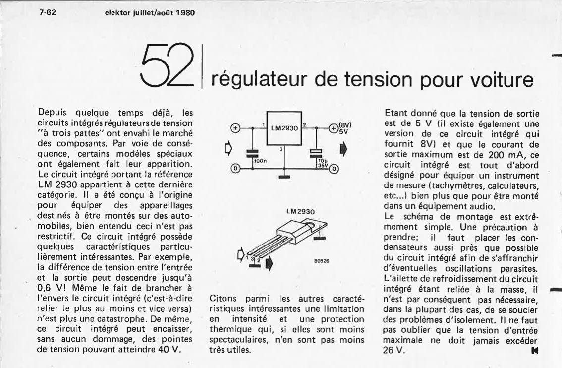 Régulateur de tension pour voiture