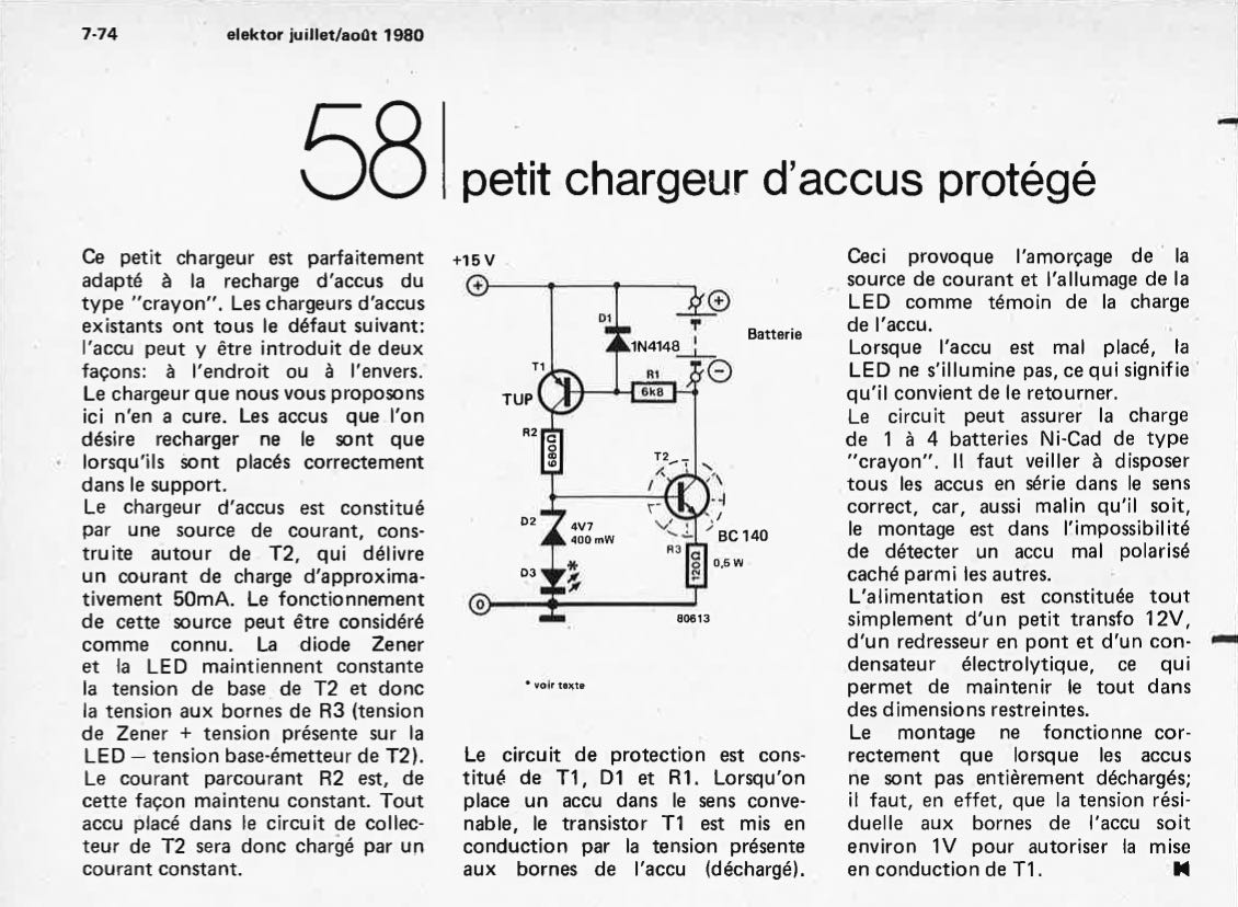 Petit chargeur d`accus protégé