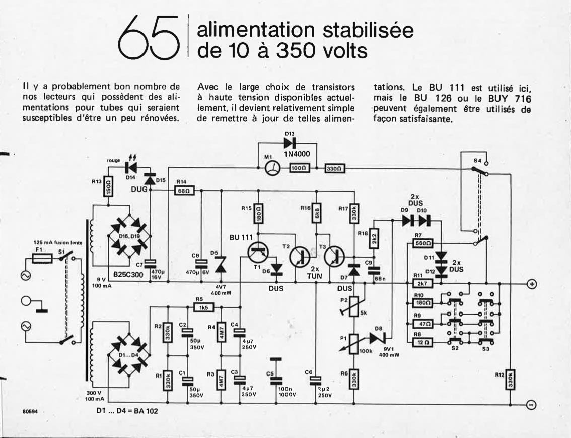 Alimentation stabilisée 10 à 350 V