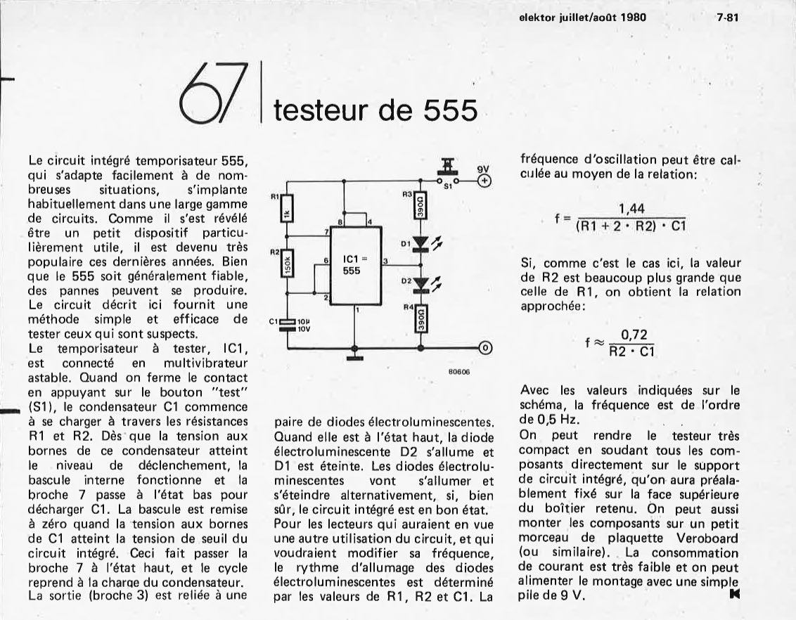 Testeur de 555