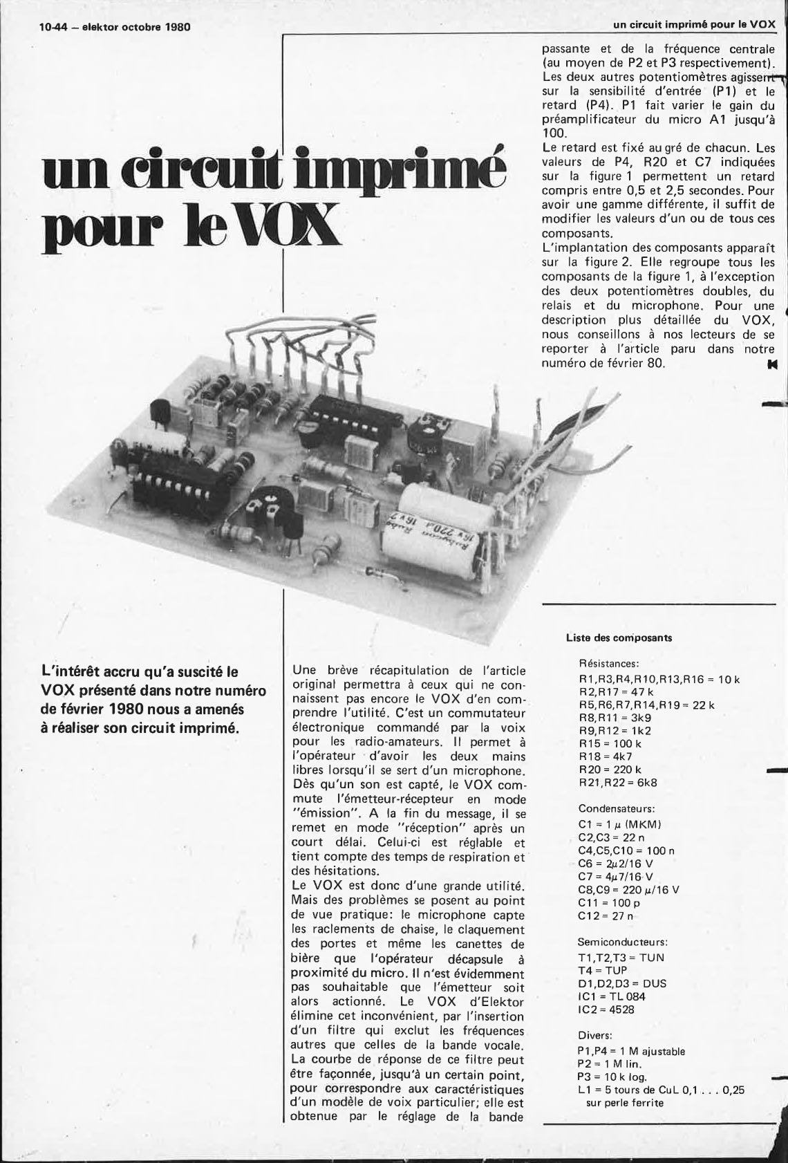 Circuit imprimé du VOX