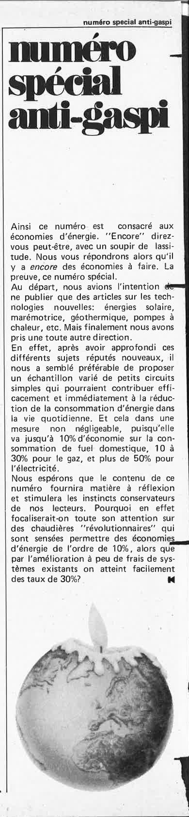 Numéro special anti-gaspi