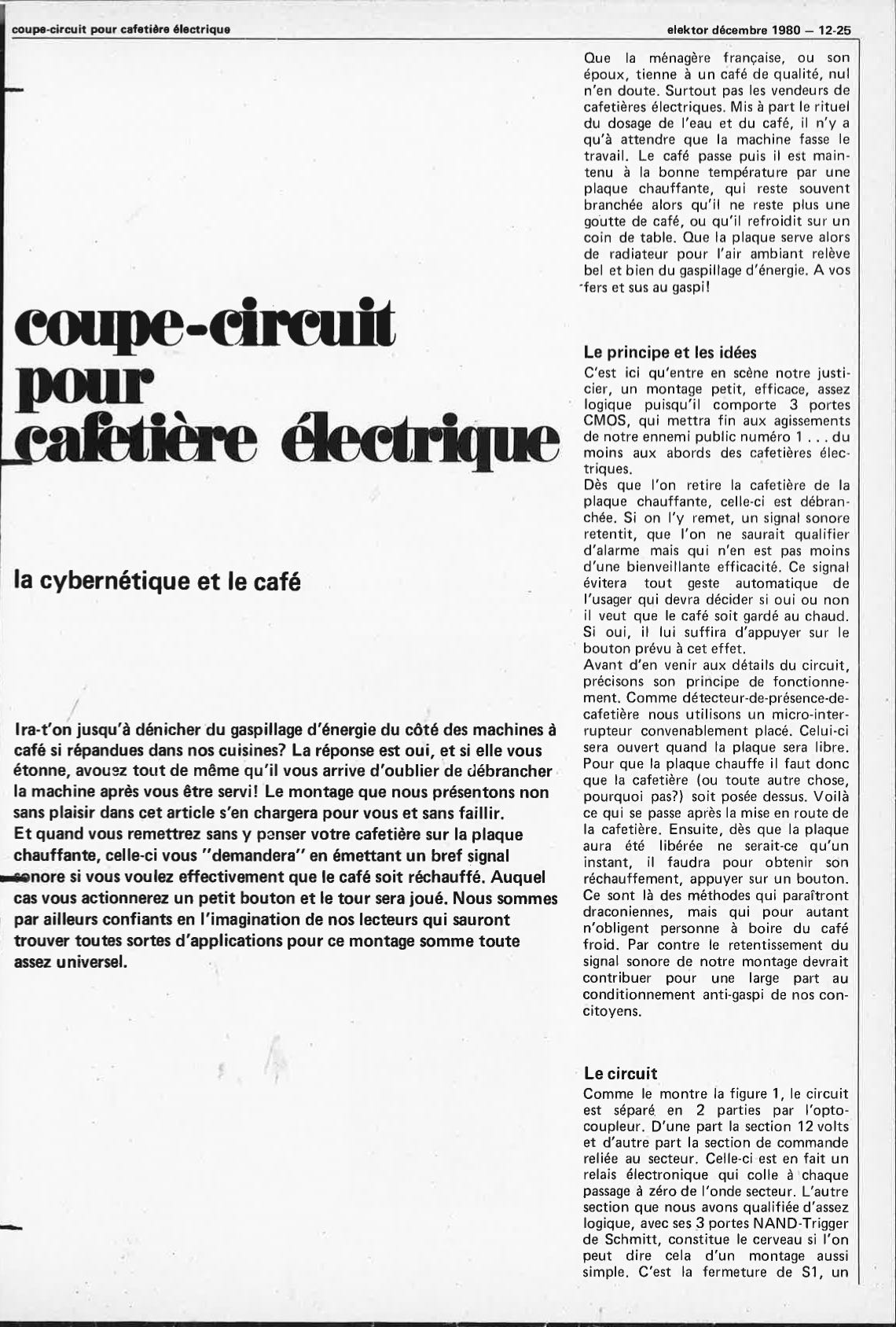 Coupe-circuit pour cafetière électrique