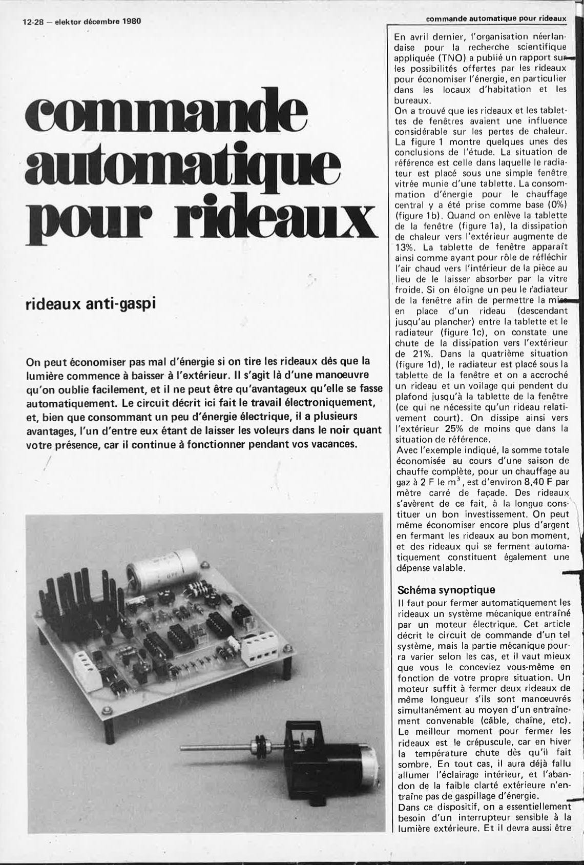 Commande automatique de fermeture de rideaux