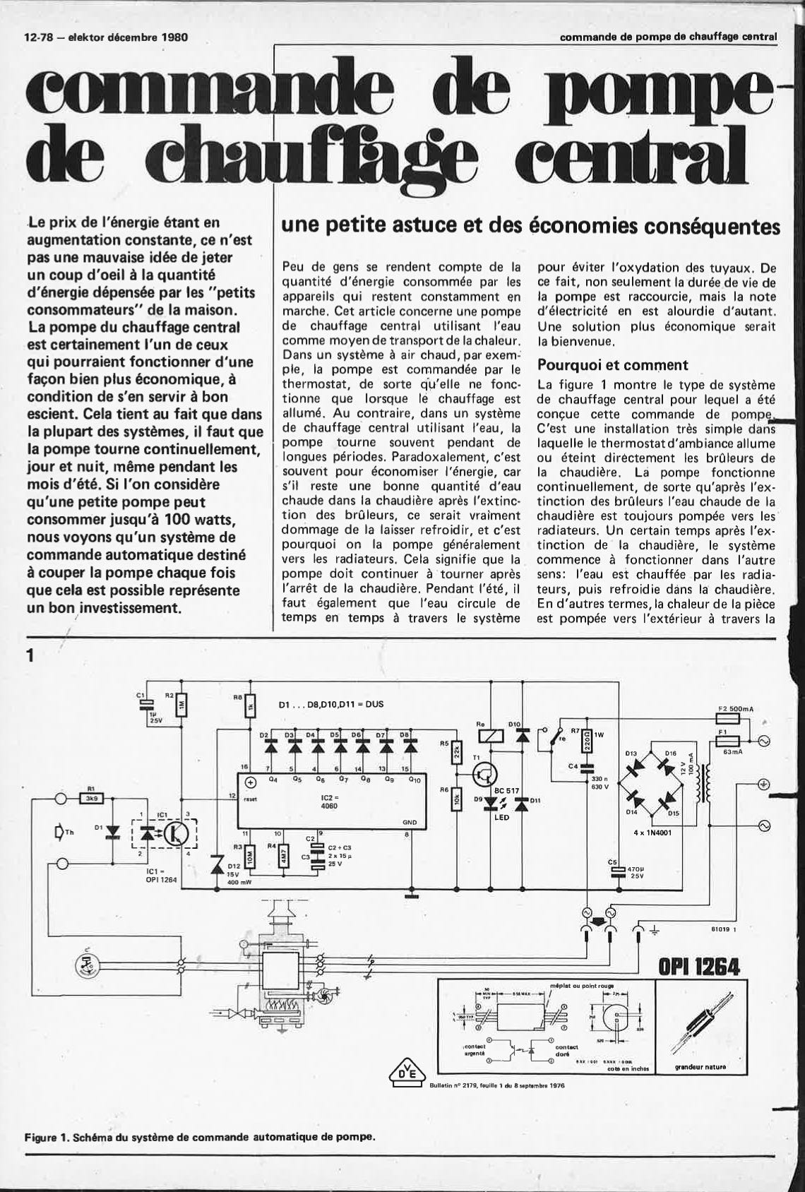 Commande de pompe de chauffage central