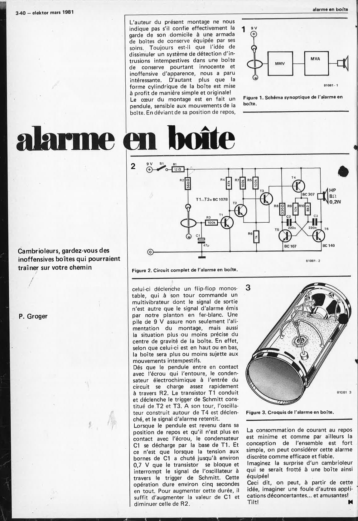 alarme en boîte