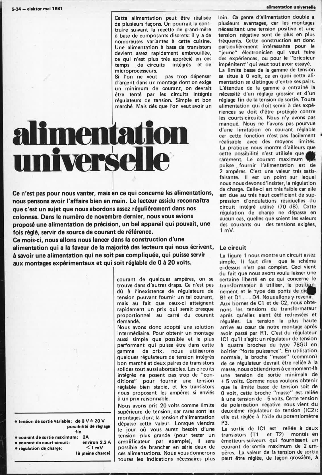 alimentation universelle