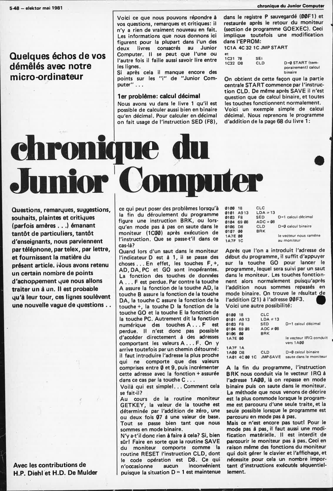 chronique du Junior Computer