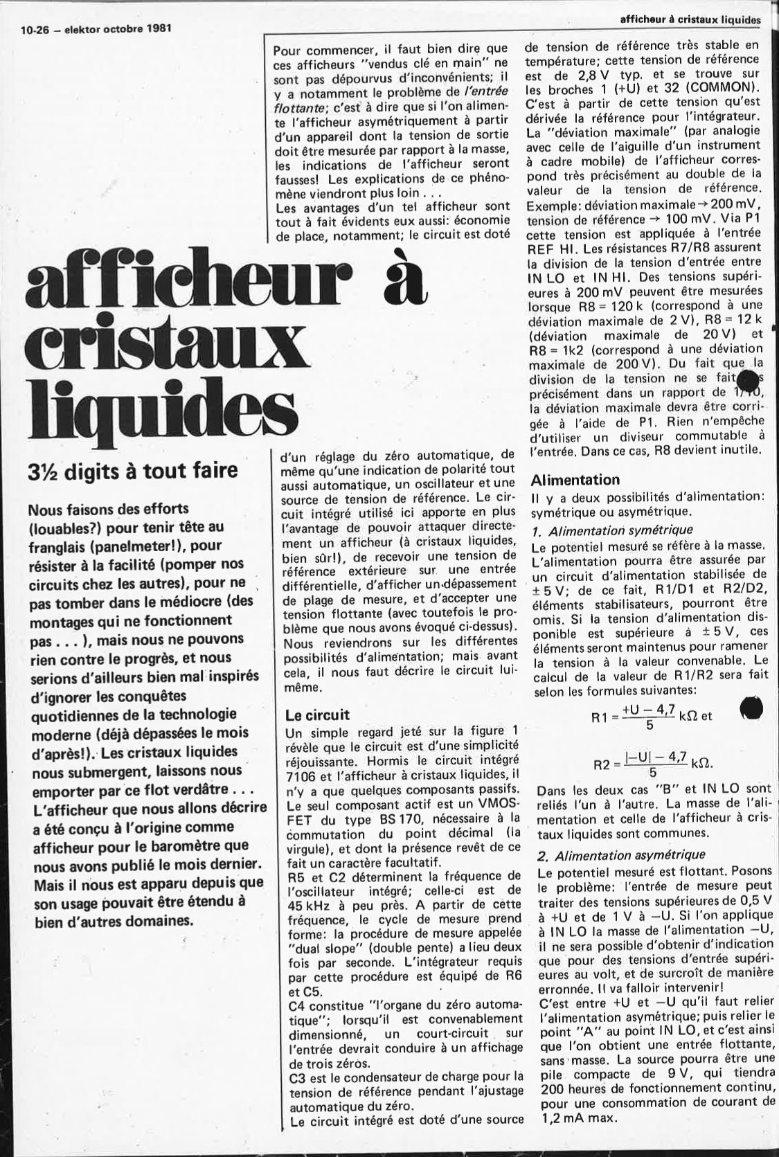 afficheur à cristaux liquides