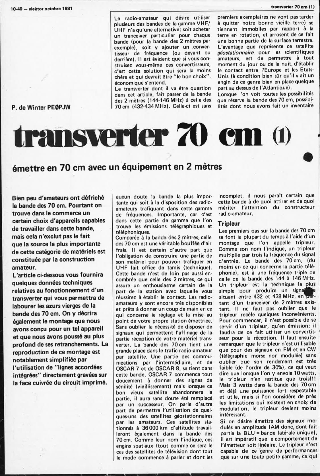 transverter 70 cm