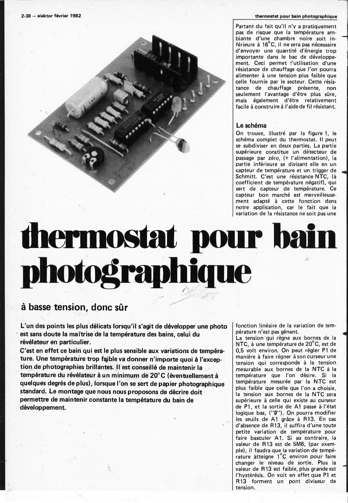 thermostat pour bain photographique