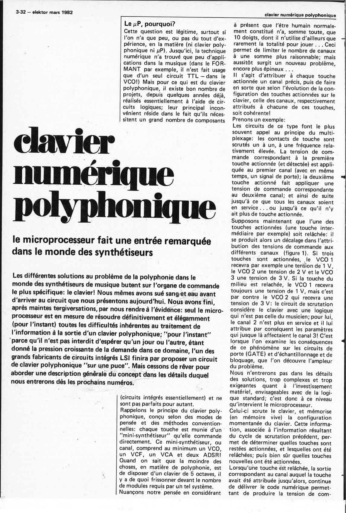 clavier numérique polyphonique