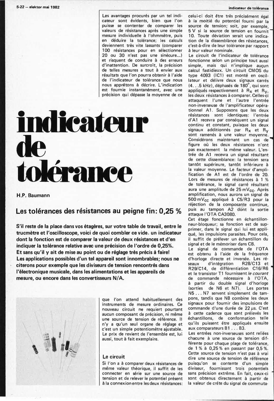 indicateur de tolérance