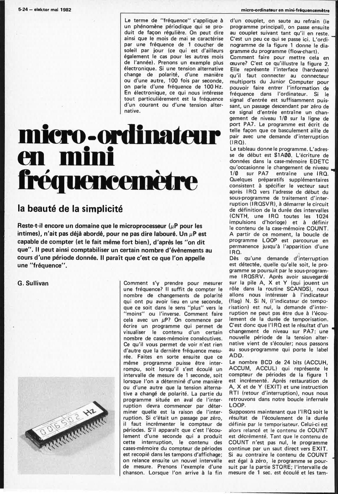 micro-ordinateur en mini fréquencemètre