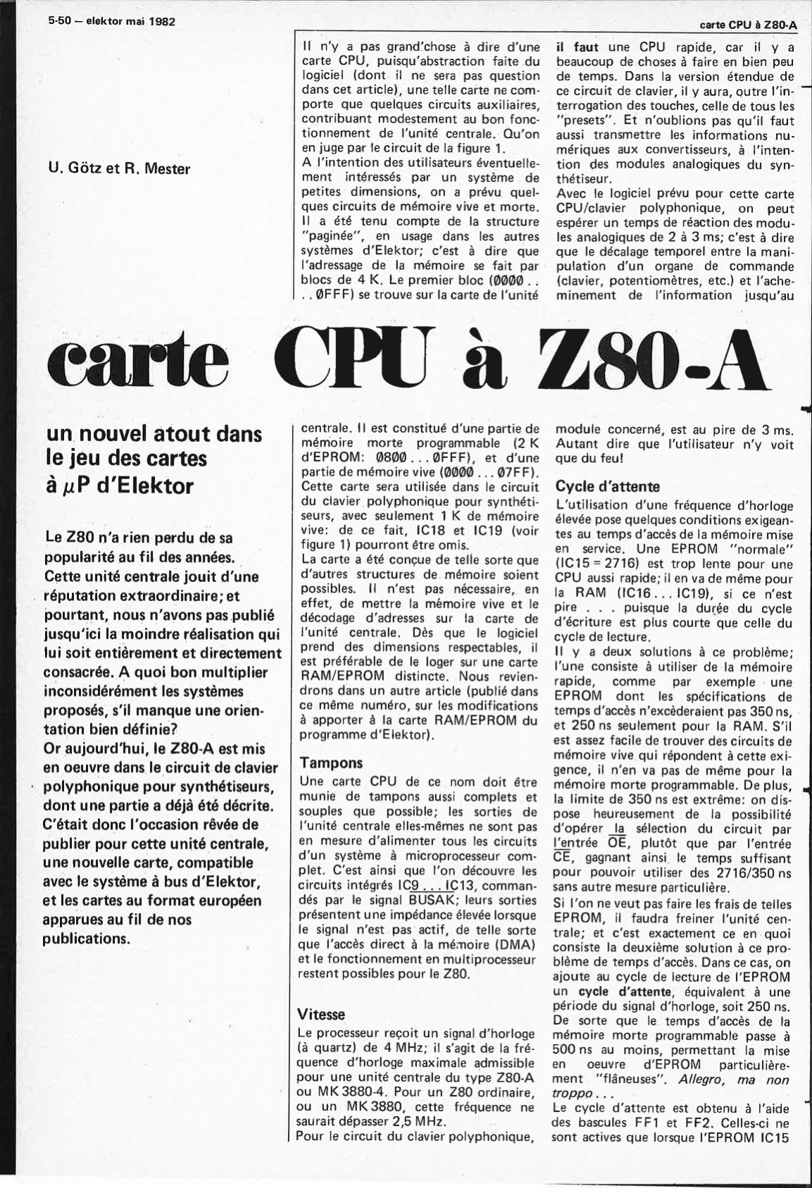 carte CPU à Z 80 - a