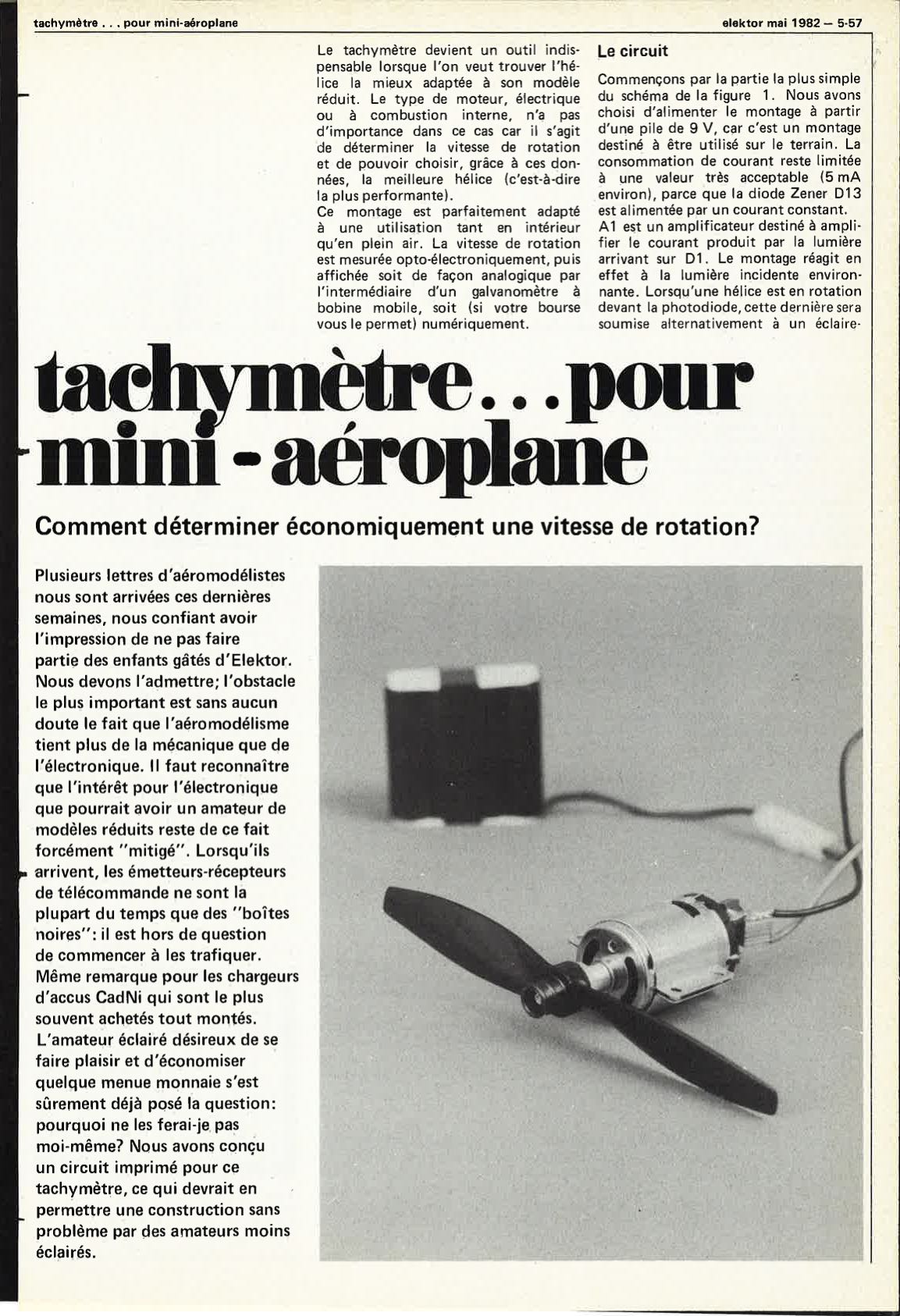 tachymètre… pour mini-aéroplane