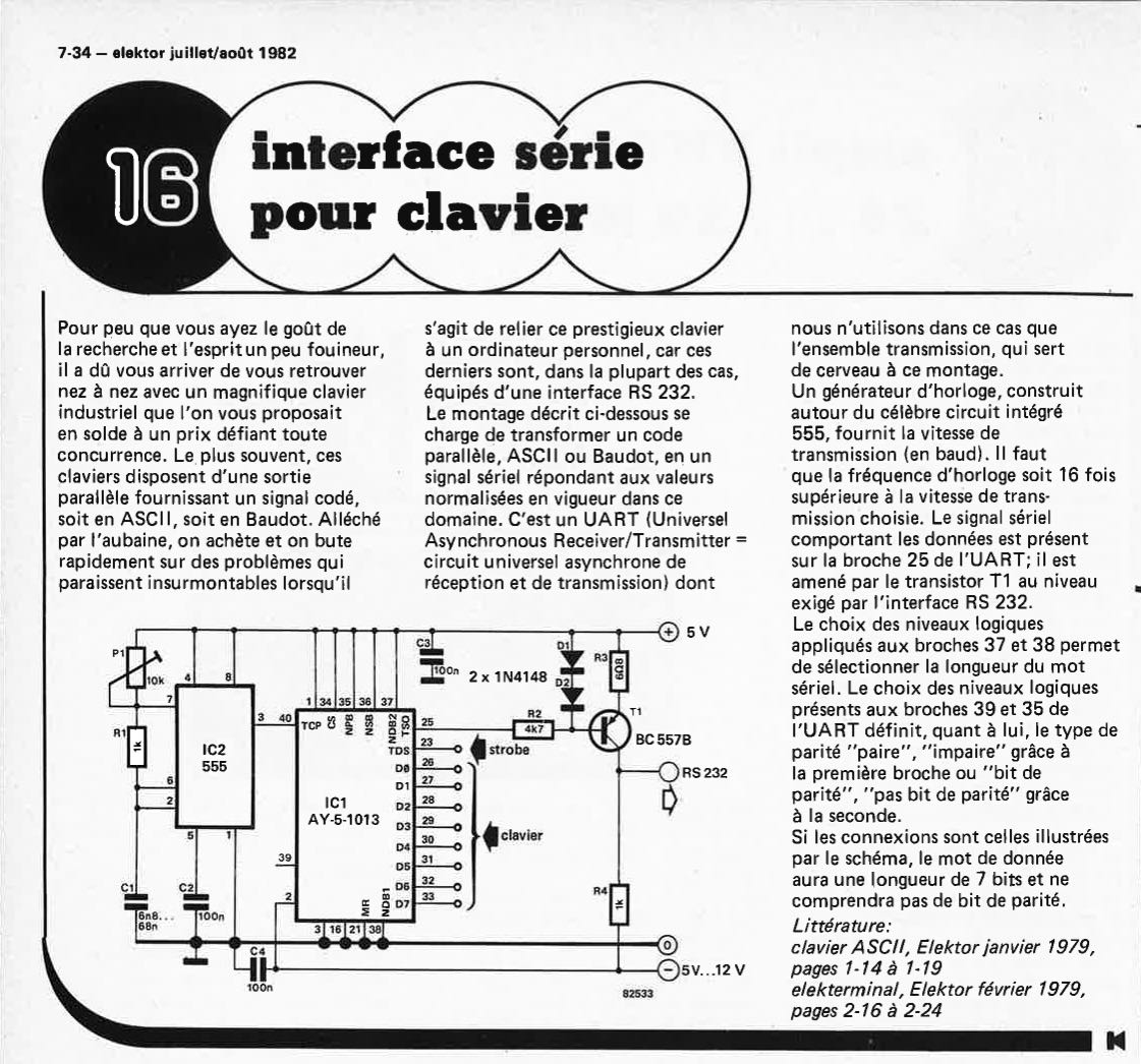 "interface série
poar clavier"