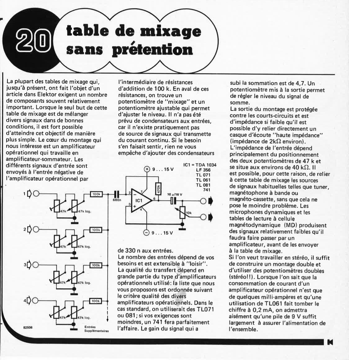 table de n1ixage , . sans prèlention