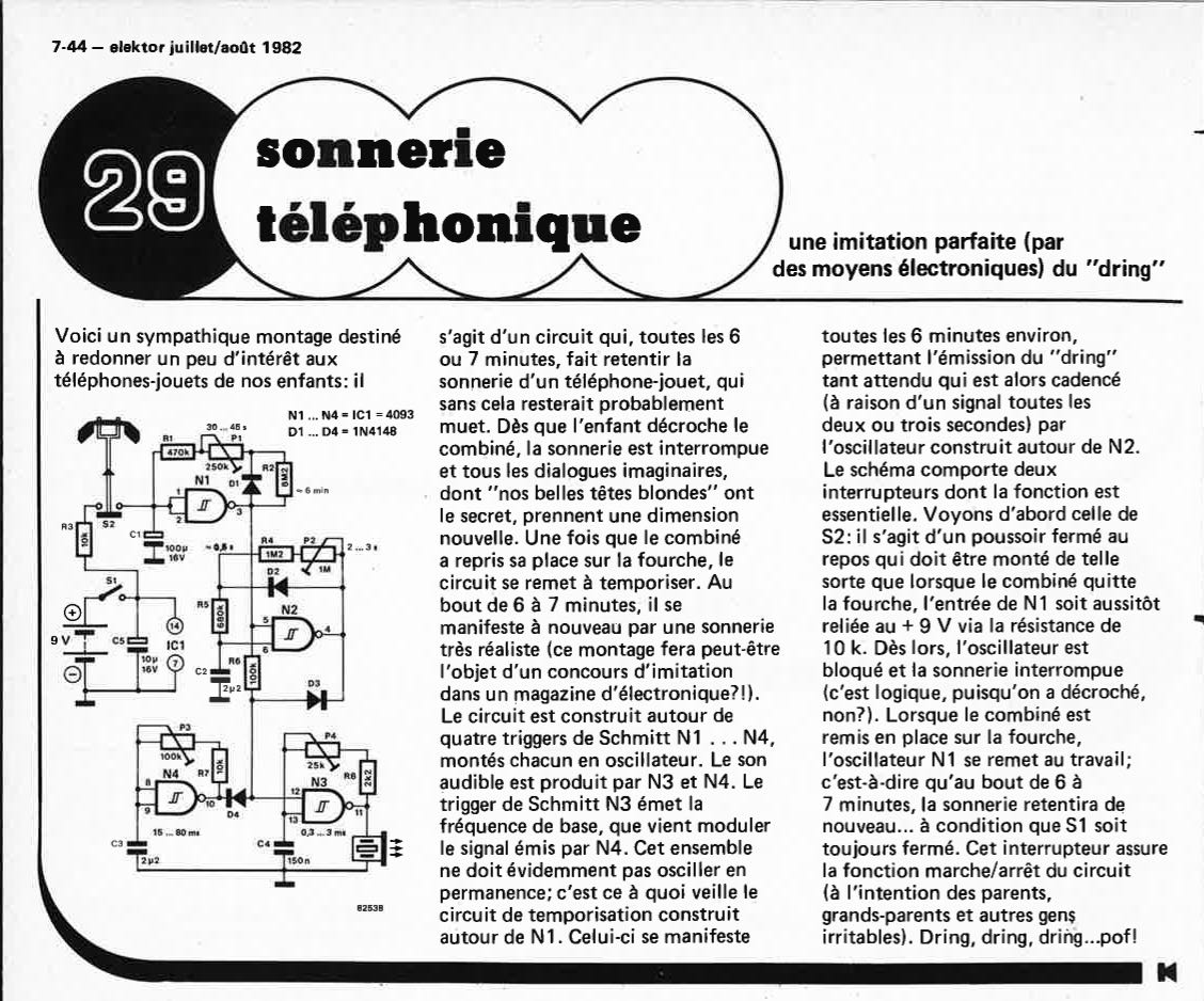 "sonner•i e
téléphonique une imitation"