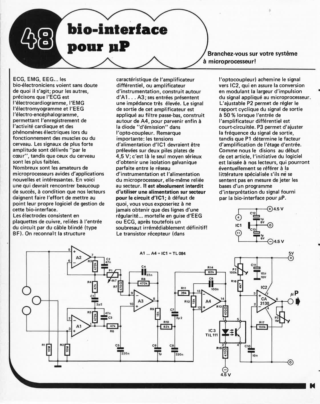 "bio-interface
pour µP"