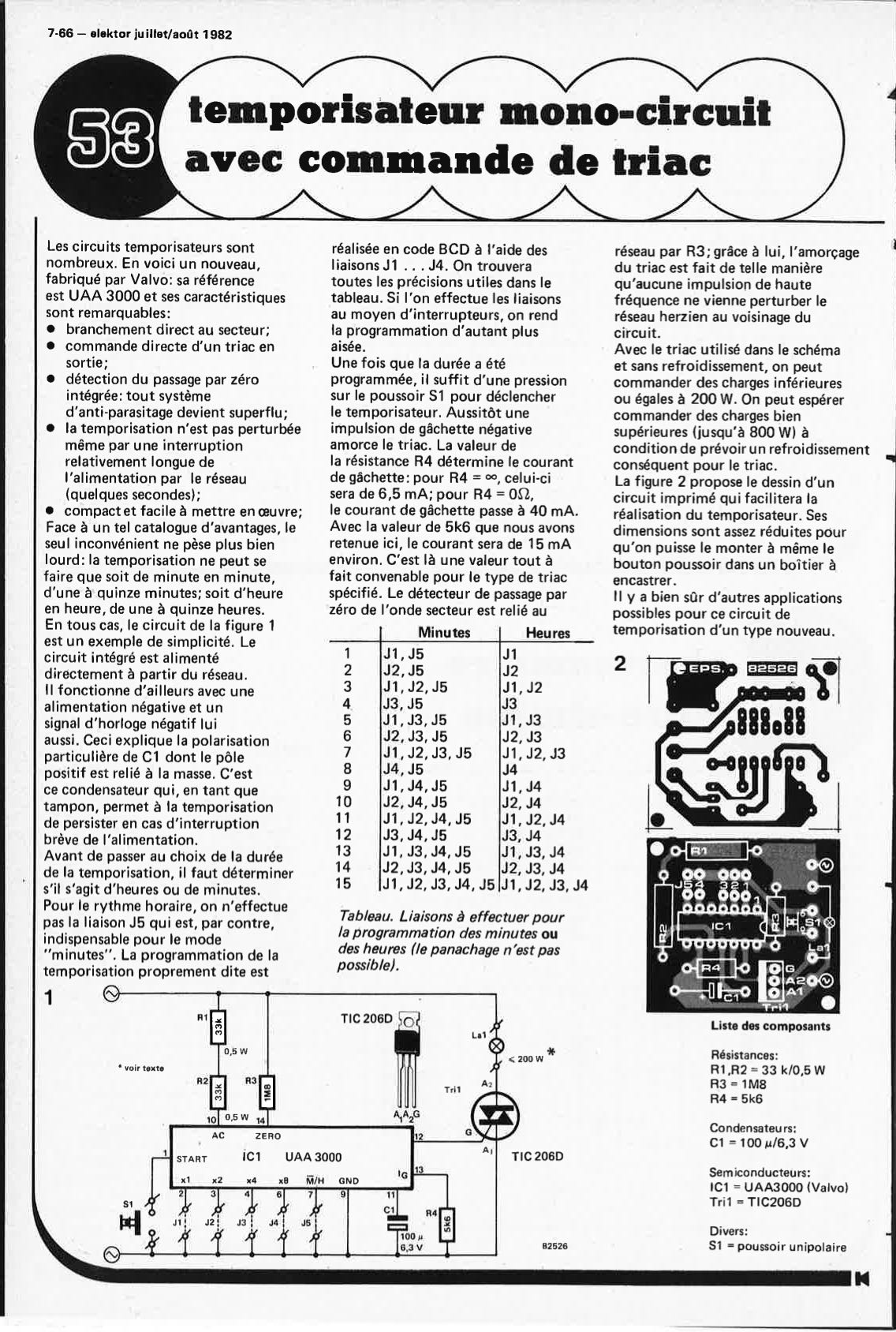 "temporisateur mono-circuit
avec commande de triac"